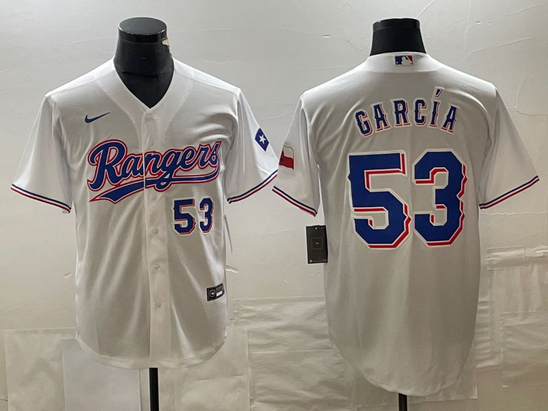Men Texas Rangers #53 Garcia White Game Nike 2023 MLB Jersey style 3->texas rangers->MLB Jersey
